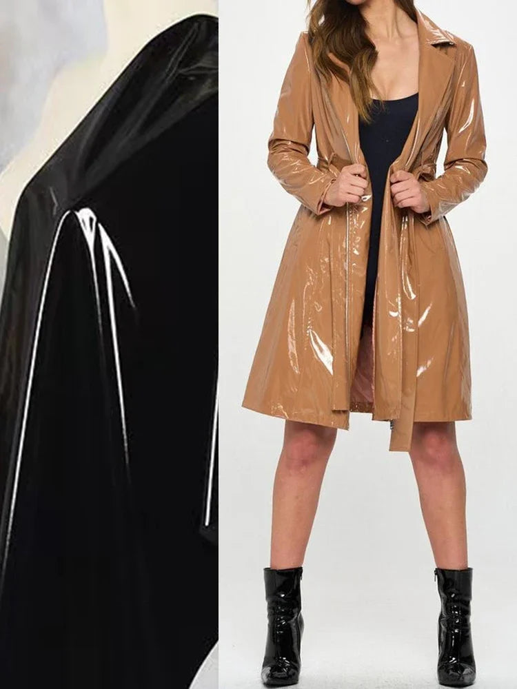 Plus Size Leather Trench Coats