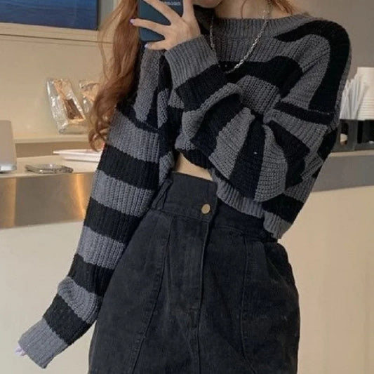 Autumn Winter Slouchy Fried Dough Twists Sweater For Women Korean Gentle Style Long Sleeve Loose Pullover Knitted Tops