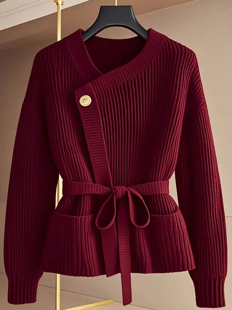 Romantic Edge: The Signature Lace-Up Knit Sweater