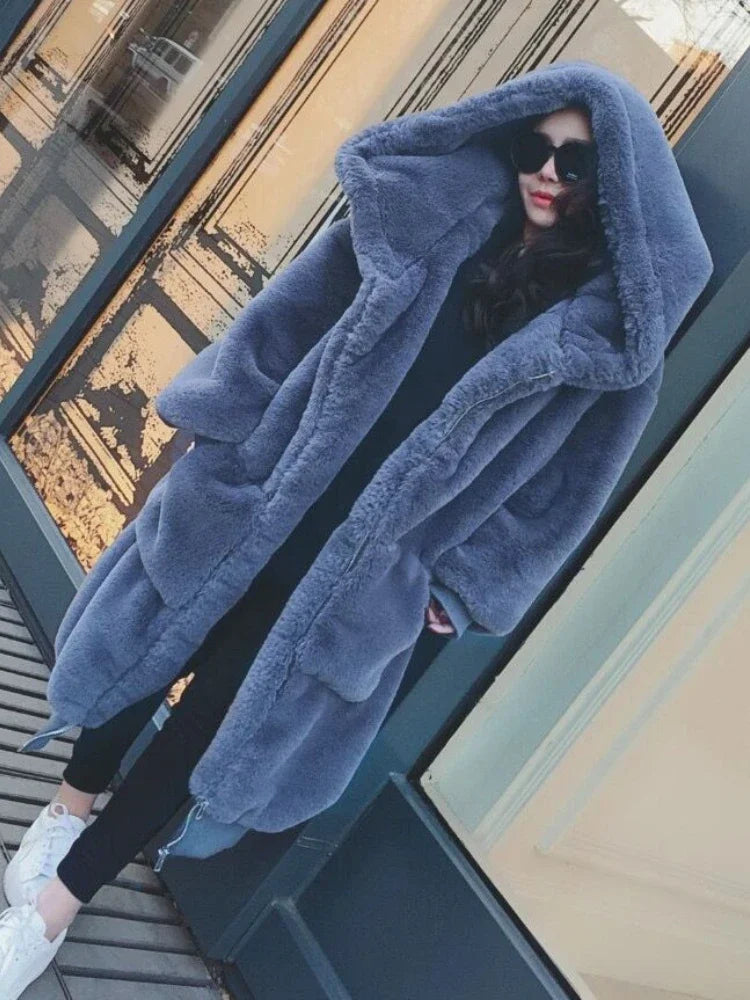Hooded Fluffy Coat for Effortless Cozy Chic Winter Street Style