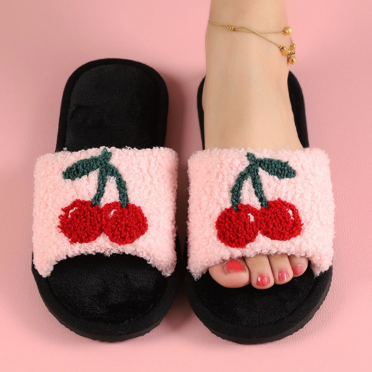 2025 Women S Winter Furry Slippers Non Slip Casual Indoor Flats For Warm Comfort