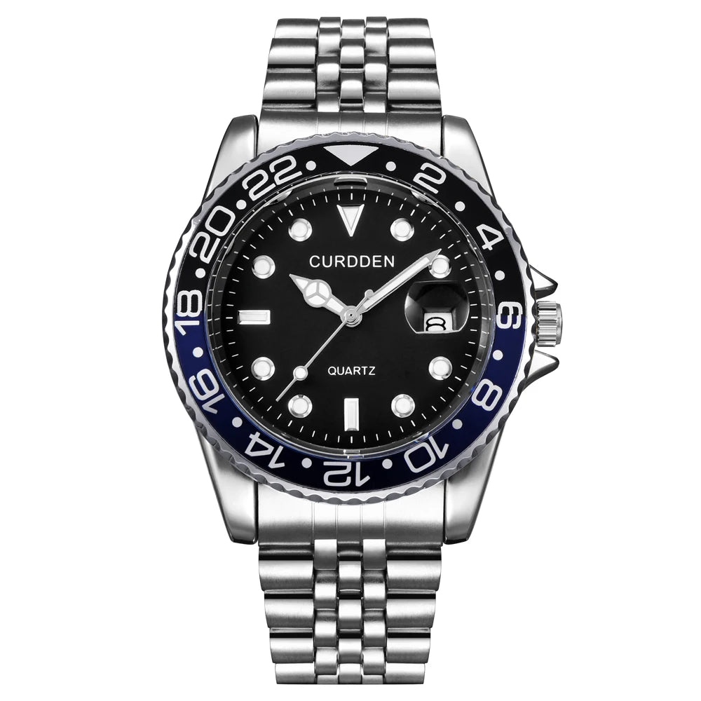 Quiet Luxury Aesthetic - Classic Two-Tone Royal Blue Watch