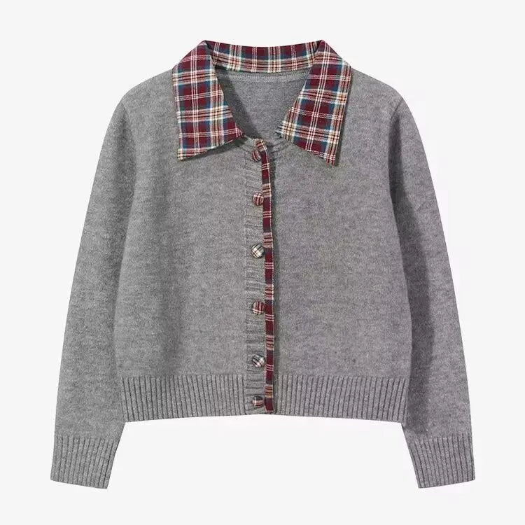 Womens Korean Chic Spring Autumn Sweater Retro Preppy Fake Two Piece Twist Knit Y2k Age Reducing Top