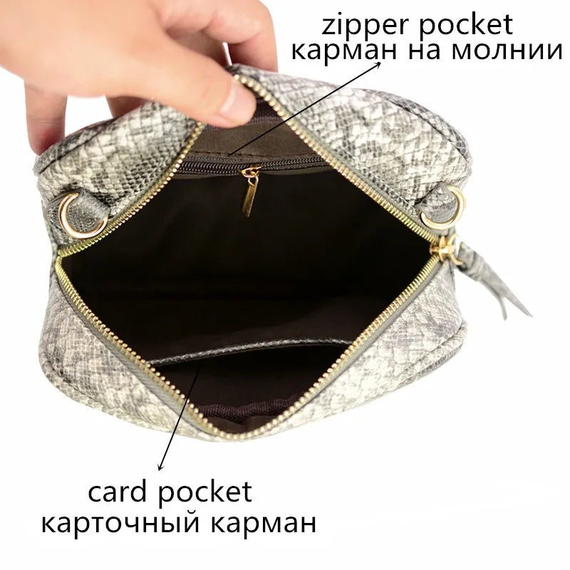 Women Pu Snake Skin Small Crossbody Bags