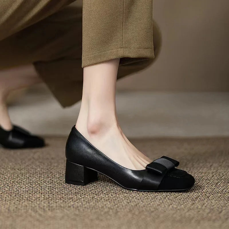 Chunky Breathable Square Heel Spring Summer Womens Shoes