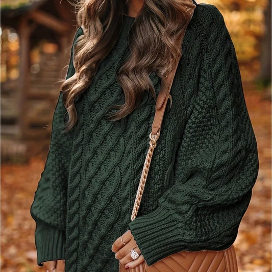 Retro V Neck Twist Knitted Pullover Sweater For Women Oversized Winter Fashion Loose Thickened Casual Simple Streetwear