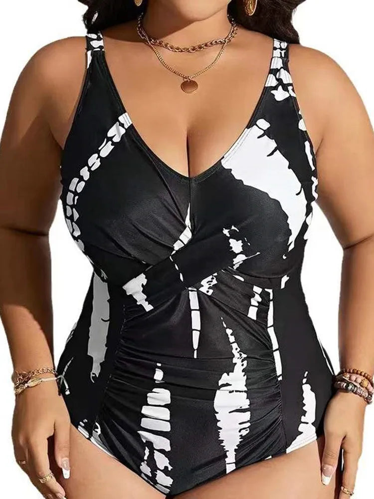Elegant Black & White Abstract One Piece Aesthetic
