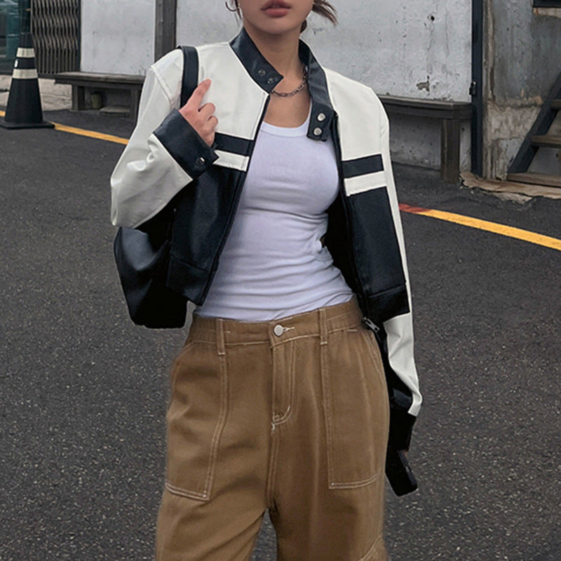 Ladies Street Spice Contrast Leather Bomber Jackets – Bold & Urban