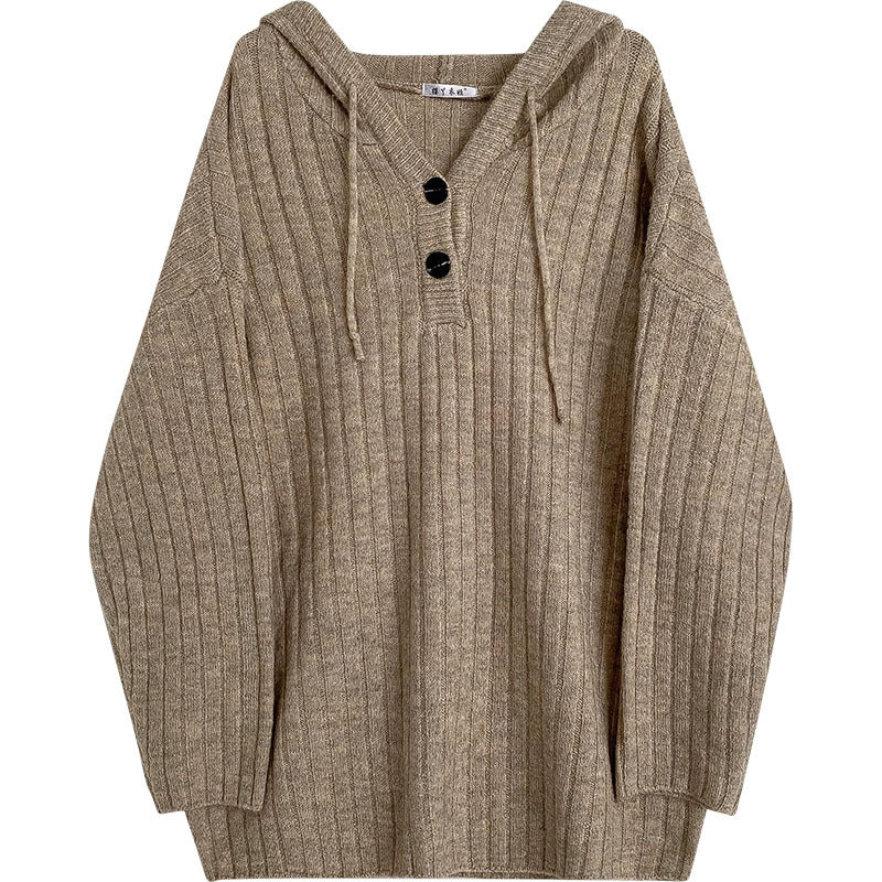 Hooded Rope Pullover – Cozy & Comfy Loose-Fit Style