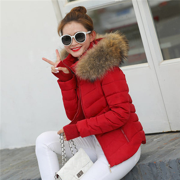 Furry Edge Hooded Thicken Winter Women Oversized Parkas