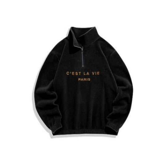 Vintage Green Whistler Quarter-Zip Fleece Sweatshirt