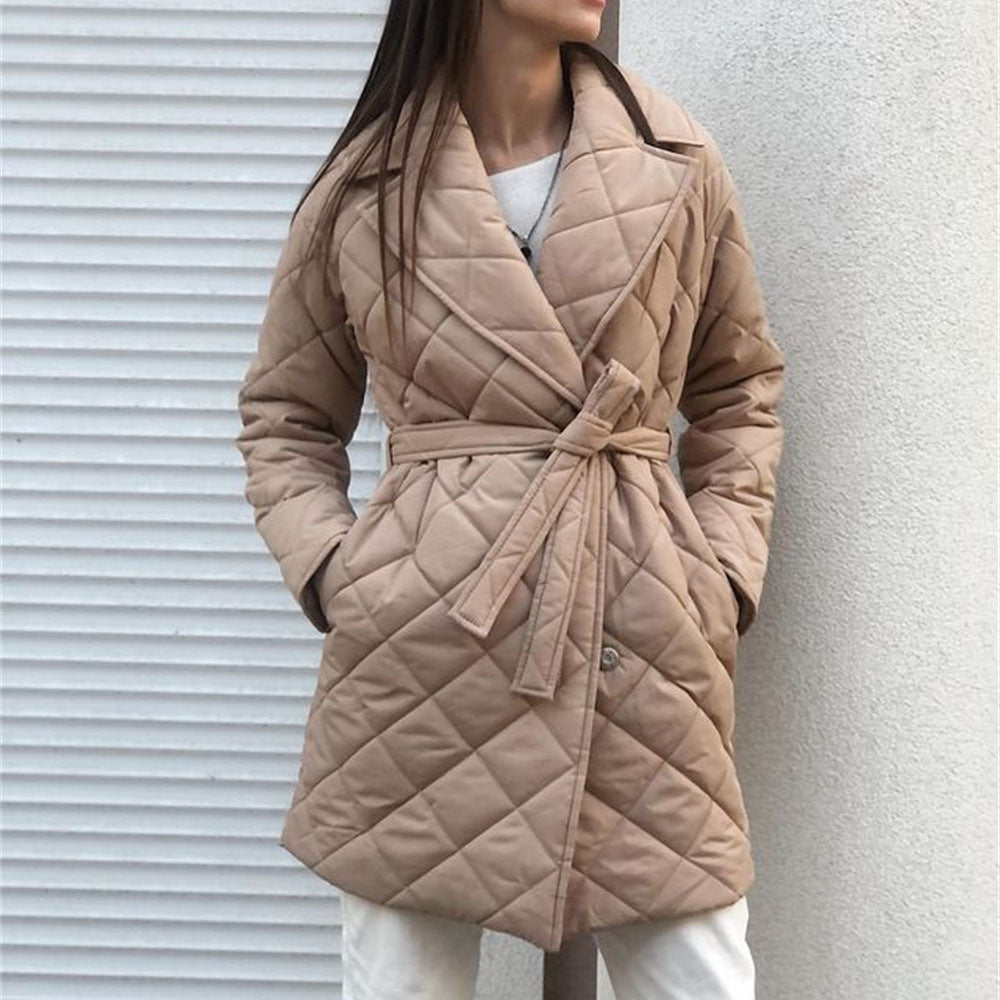 Elegant Mid-Length Cotton Puffer Jackets – Coats Outfits Women & Chic Autumn Winter Style