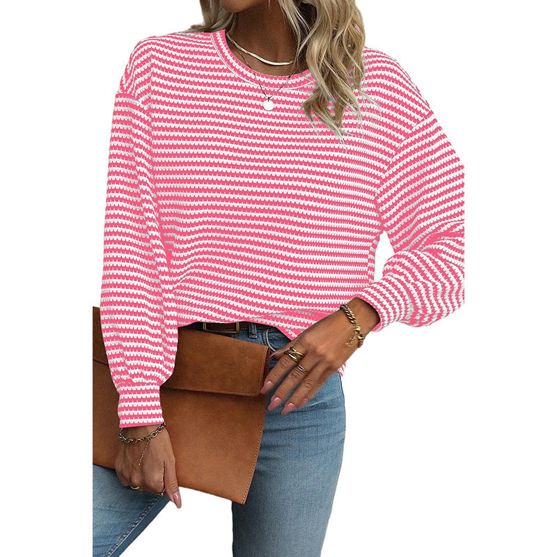 Casual Loose Knitted Pullover – Striped or Plaid Perfection