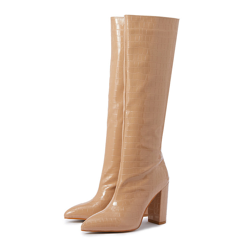 Womens High Heels Over The Knee Boots Knitting Socks Booties With Stretch Fabric Thigh High Sexy Boots