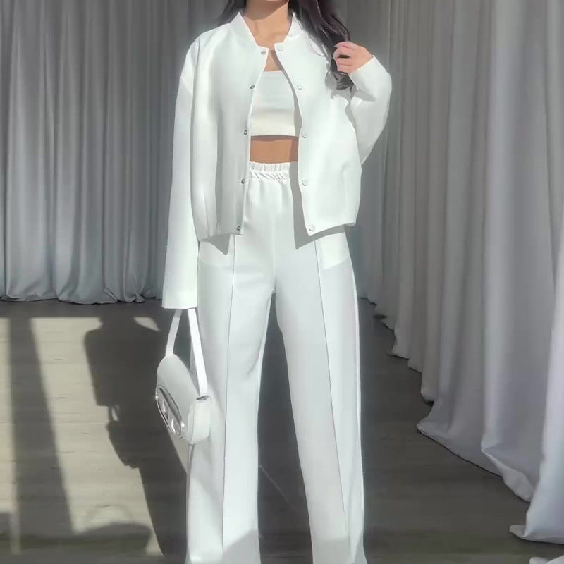 Button-Down Loose Coat & Pants Two-Piece Outfit Set | Elegant Casual Style 2025