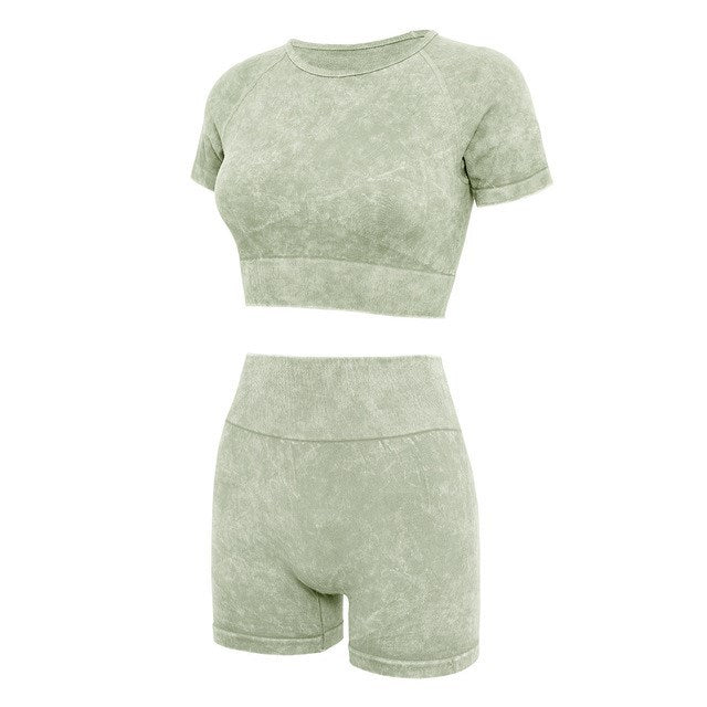 Seamless Cotton Yoga Two-Piece Outfit Set | Comfortable Activewear Style 2025