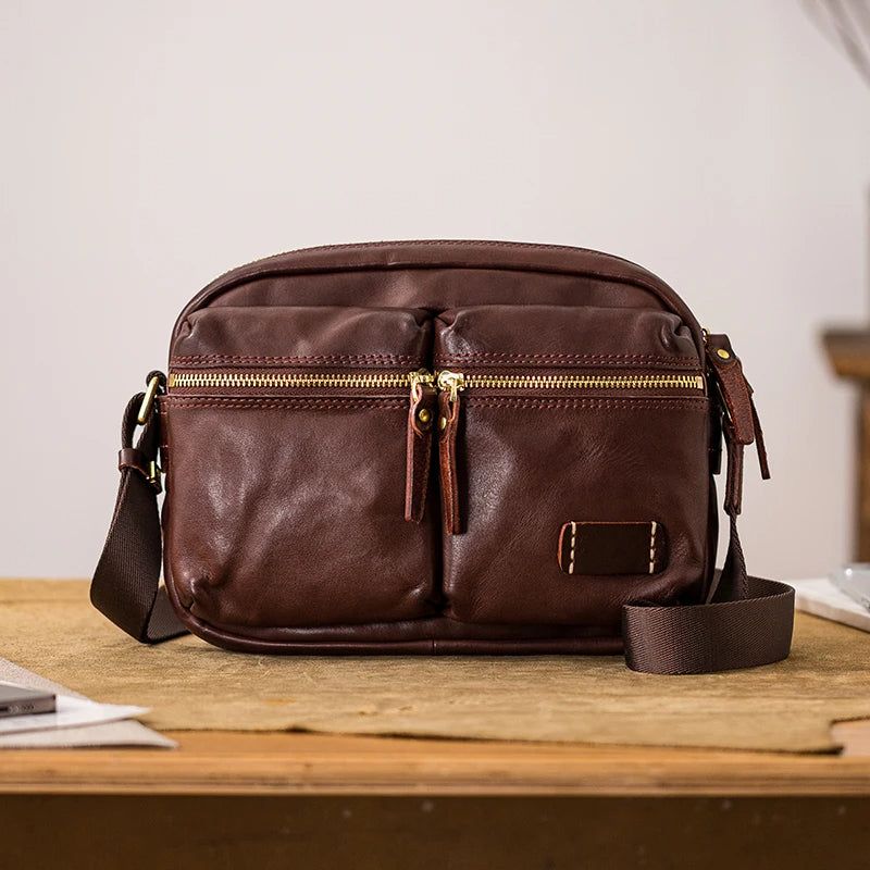 Men’s Genuine Leather Satchel Bag – Soft Structured Work, Travel & Weekend Tote