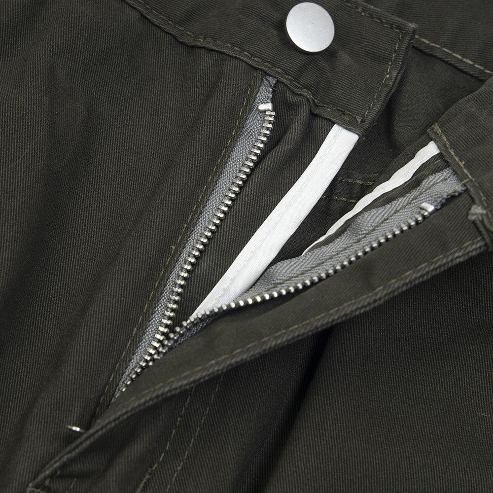 Unisex Loose Casual Dotted Trousers – Mid-Waist Relaxed Cotton Pants