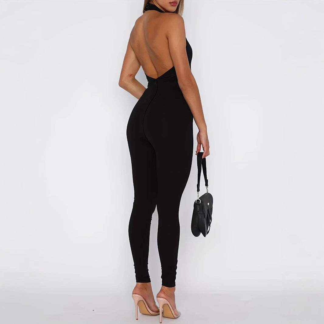 Women’s Crisscross Backless Jumpsuit Sexy Bodysuit Gym Athletic Activewear One Piece Sportswear