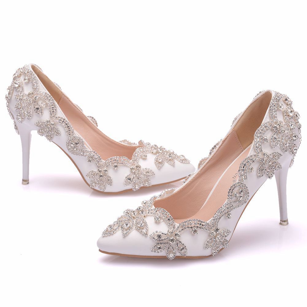 Rhinestone High Heel Shoes | Super High Stiletto Party Heels
