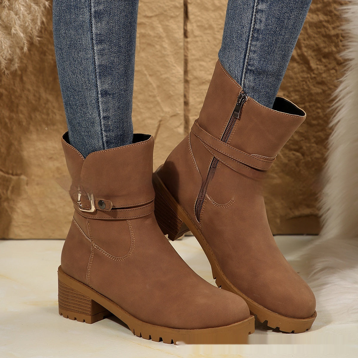 Womens Cross Lace Up Chic Ankle Boots