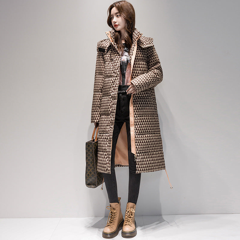Womens Cotton Padded Long Over Knee Parka Coats