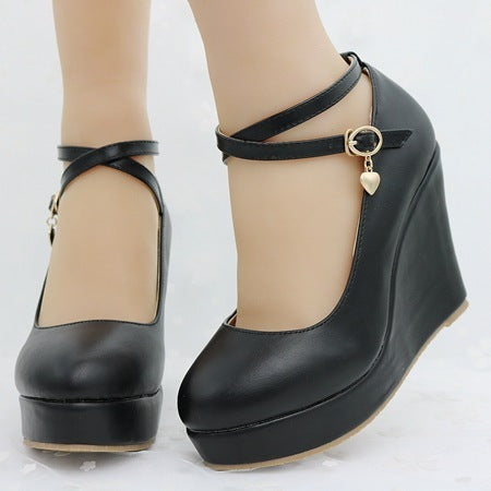 Crystal Queen Platform Wedge Pumps | Elegant High-Heel Wedge Shoes for Women