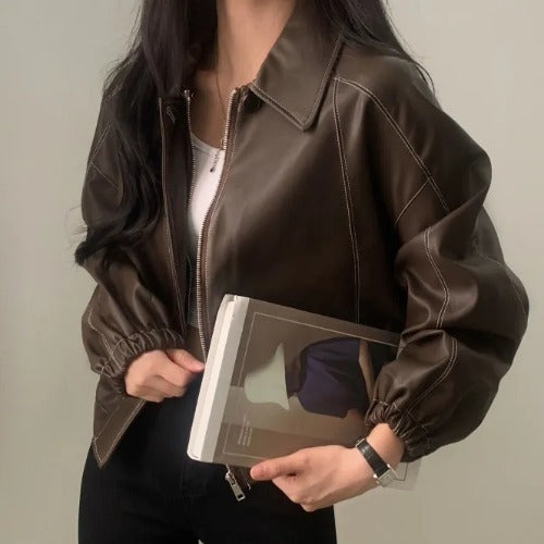 Fashion Leather Bomber Jackets – Coats for Women Casual & Transitional Outfits