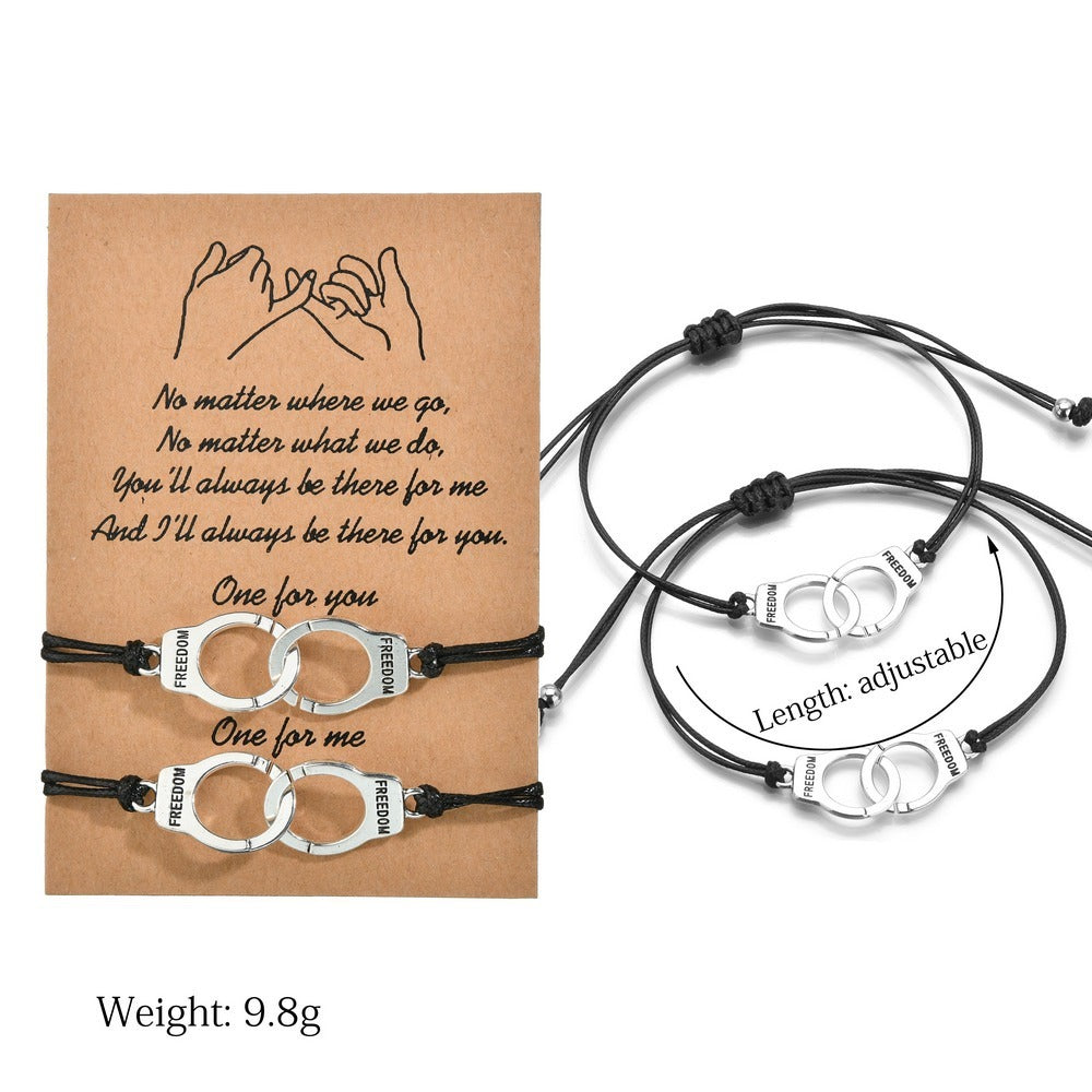 Couple Handcuffs Bracelets – Unisex Matching Bracelets for Love & Friendship