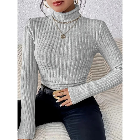 Loose Fit Plus Size Turtleneck Knit Sweater
