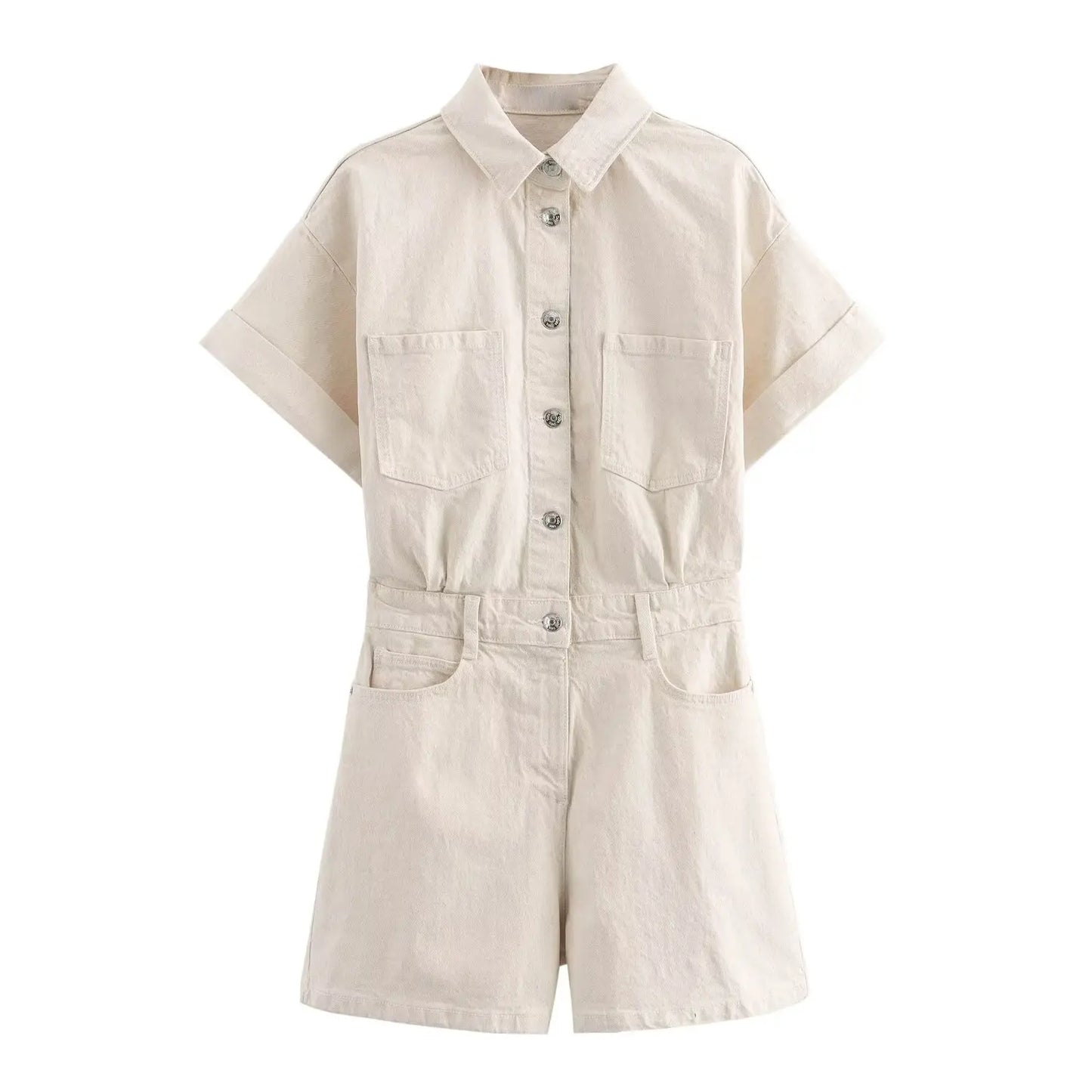 Lightweight Summer Romper for Women – Casual Juniors’ Playsuit with Button Details