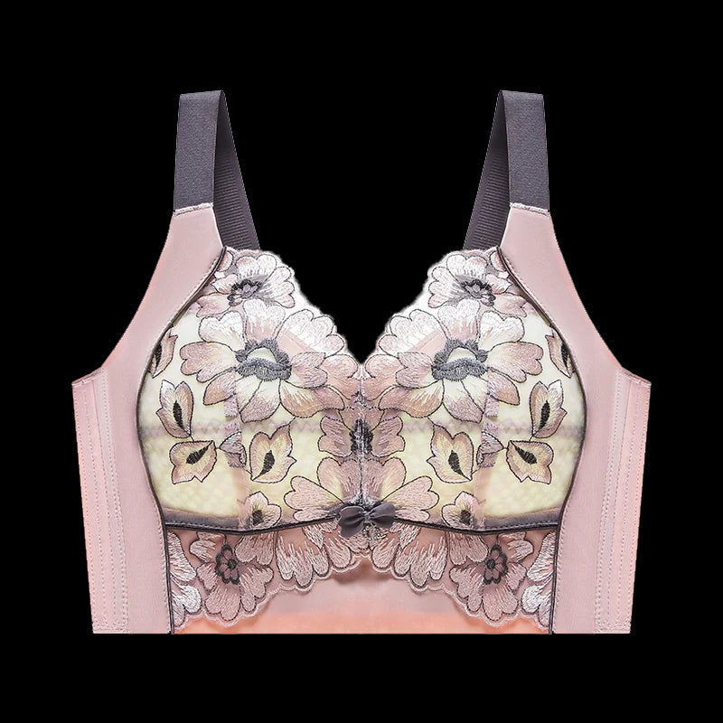 Seamless Wire-Free Floral Bra – 3/4 Cup Comfort & Everyday Fit