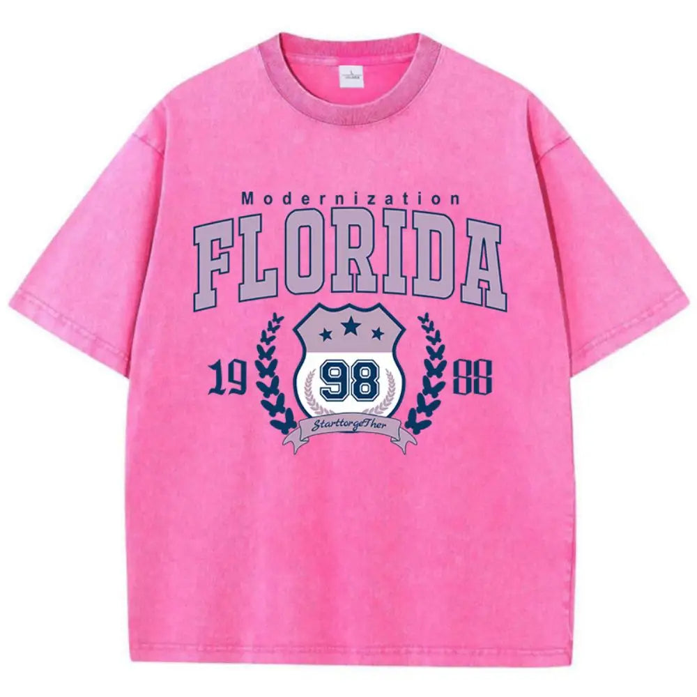 Florida 1988 Printed Tee – Women’s Retro Cotton T-Shirt, Casual Summer Street Style Outfit