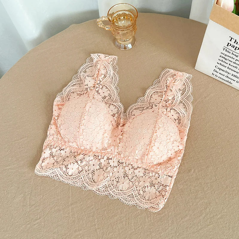 Stretchy Lace-Trimmed Bralette – Soft Comfort & Feminine Style