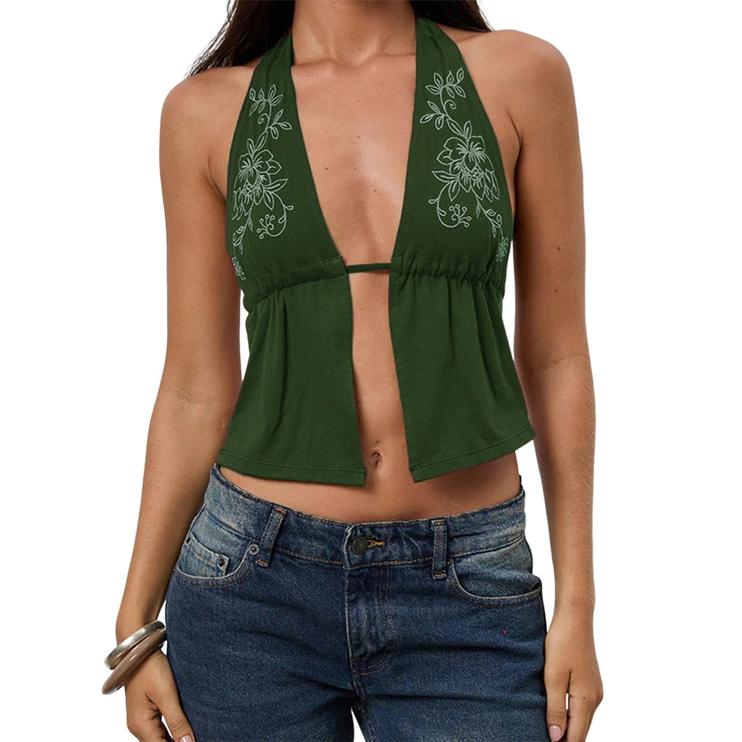 Embroidered Sleeveless Vest for Women – Summer Layering Chic Top