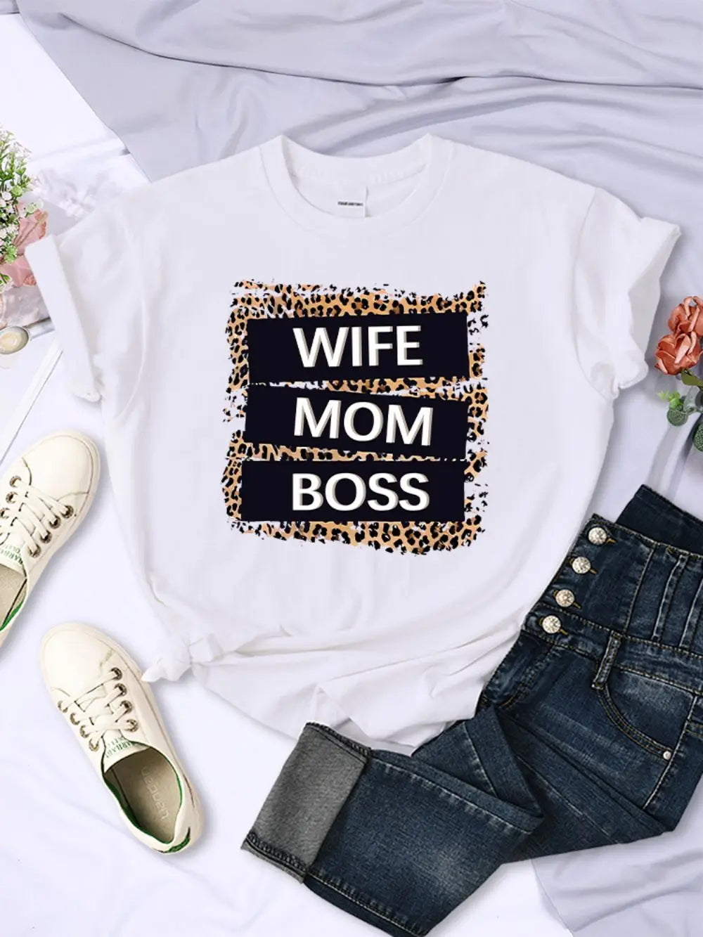Wife Mom Boss Fairy Tale Cartoon Tee – Women’s Summer Casual T-Shirt, Street Style Outfit