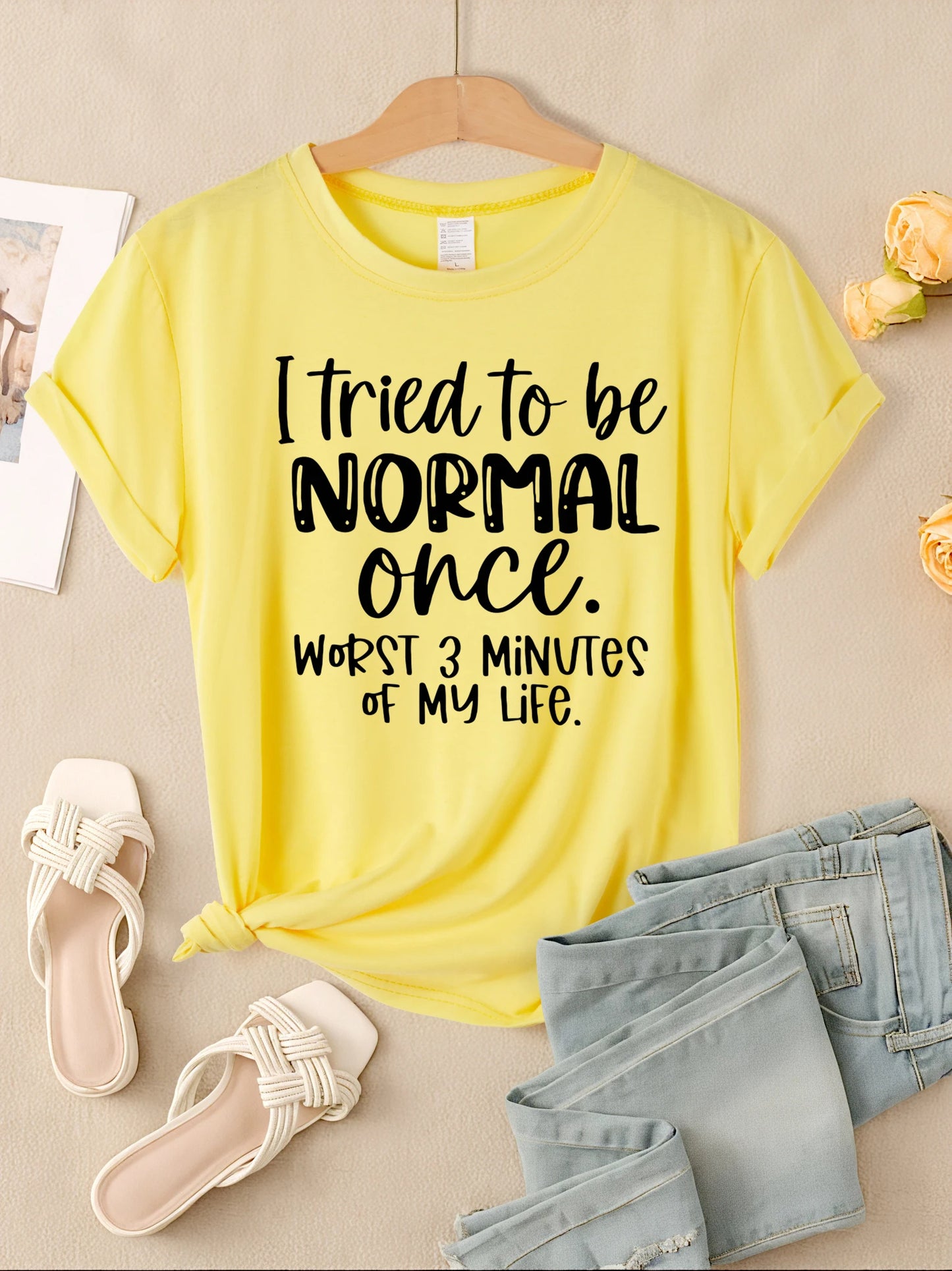 I Tried to Be Normal Hip Hop Graphic Tee – Women’s Casual T-Shirt, Street Style Outfit