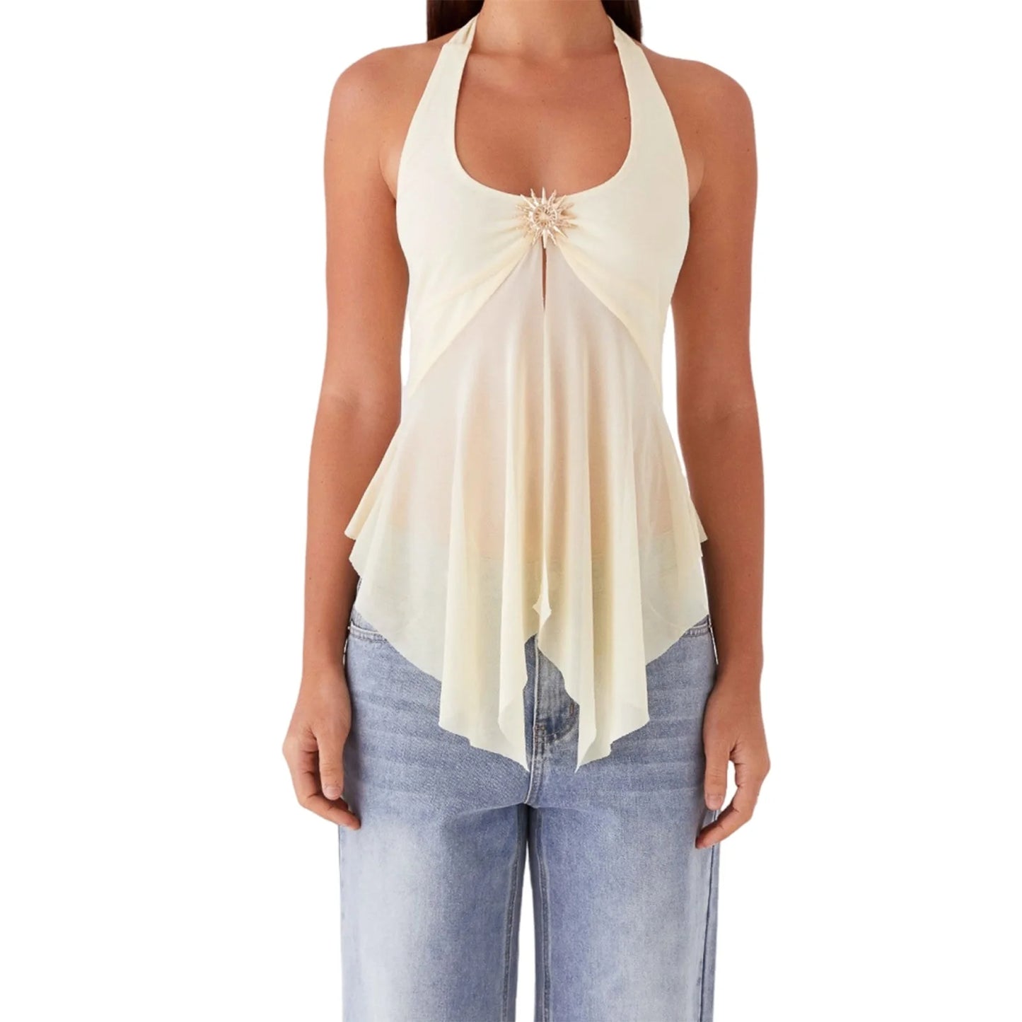Sheer Sleeveless Top for Women – Trendy Summer Layering Outfit
