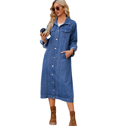 Long Denim Coat – Coats Outfits Women & Street Style Outfits