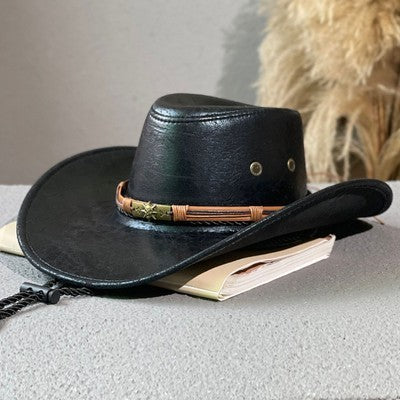 Retro Style Sheriff Star Rosette Western Hat