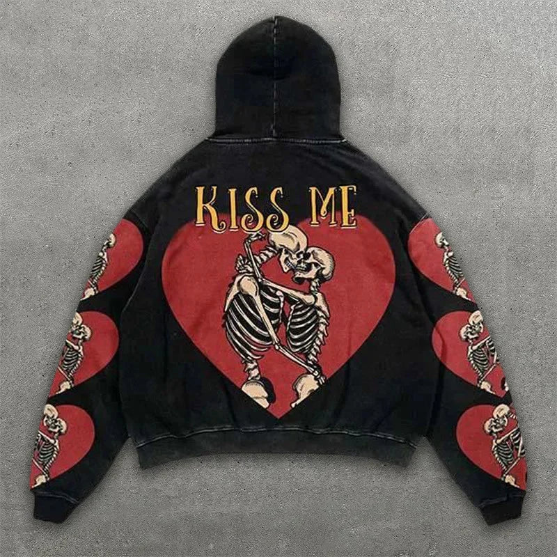 Spiritual Skeleton Emotional Confusion Printed Cool Hoodies