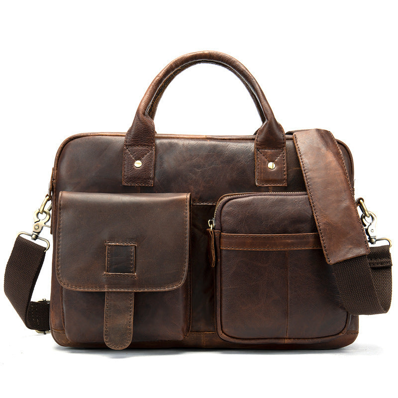 Men's Leather Shoulder Bag Spacious Laptop Bag 2025 Trend