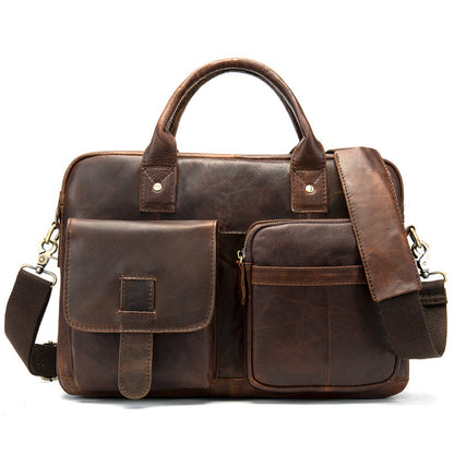 Men's Leather Shoulder Bag Spacious Laptop Bag 2025 Trend