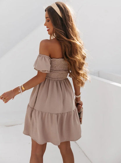 Women Ruffle Down Spaghetti Spring Dress