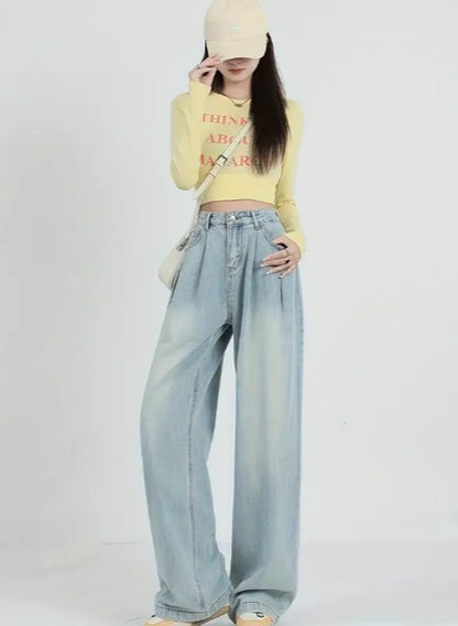 Vintage Style Streetwear High Waisted Women Jeans