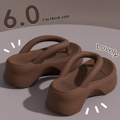 2025 New Summer Womens Soft Sole Cloud Slippers Eva Thick Platform Non Slip Flip Flops For Beach Bathroom