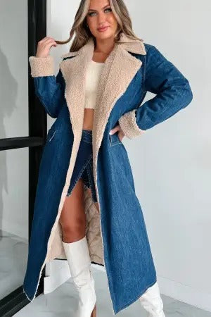 Denim Blue Trench Coat – Trench Coats Women Outfit Casual Winter & Street Style Outfits