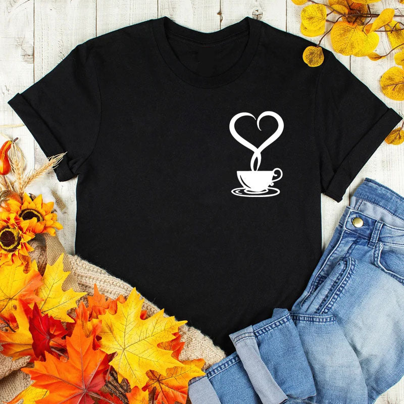 Summer Coffee Graphic Laides Womens T Shirts