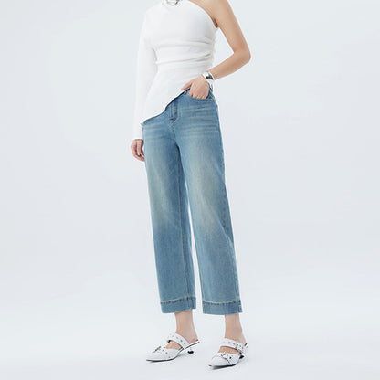 Fashion Personality Light Blue High-Waist Spring Jeans for Women