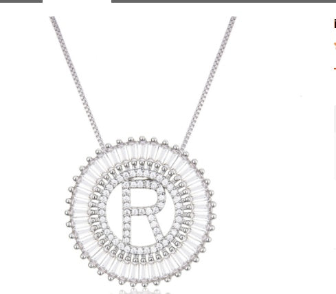 A Z Letter 6mm Imitation Pearls Necklace For Women